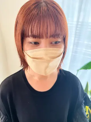 ミディアム カラー ミディアムパーマ /癖毛パーマのヘアスタイル