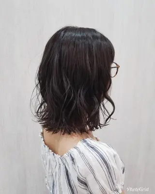 ミディアム 顔周りレイヤーカット 髪質改善代表西村功平のヘアスタイル