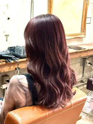 ミディアム カラー パーマ ✂︎cadre✂︎ 🪶かまだれいし🪶のヘアスタイル