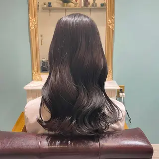 ロング カラー ヘアアレンジ miwa♡暖色カラー 盛れる顔周り.ヘアメのヘアスタイル