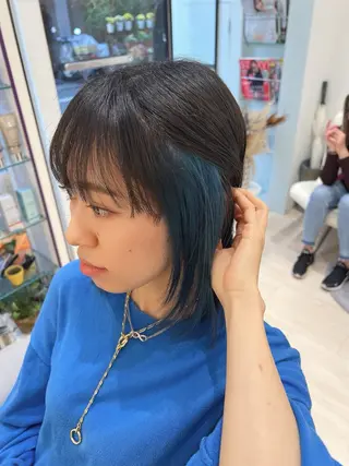 ミディアム カラー パーマ ヘアアレンジ 堀井 凌平のヘアスタイル