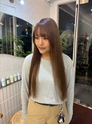 ロング リン🔔ボブ cut ベージュカラー🤎のヘアスタイル