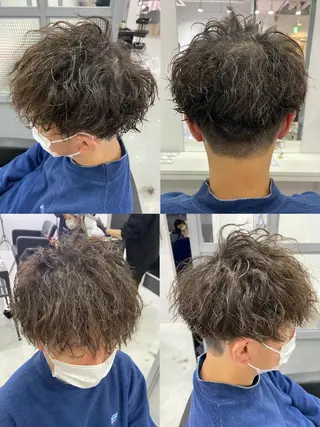 ショート カラー パーマ ヘアアレンジ メンズ 🔥メンズパーマ特 化🔥渡辺一翔🔥のヘアスタイル