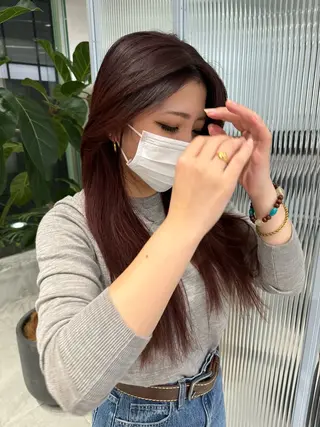 ロング カラー ひかり／ベージュ ／似合わせカットのヘアスタイル