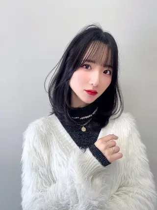 ミディアム カラー レイヤー/髪質改善 /透け感カラー/艶髪のヘアスタイル