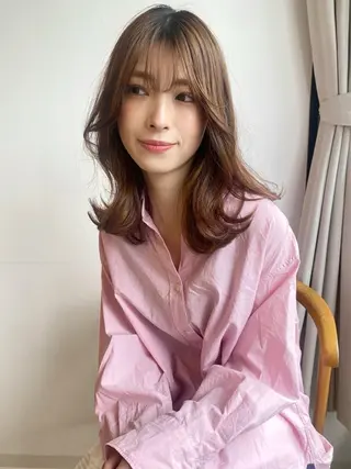 ミディアム 顔まわりカット/金山 /大園芽依のヘアスタイル