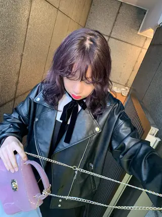 ミディアム カラー ピンクベージュ/新潟 万代/高橋桃葉🍑のヘアスタイル