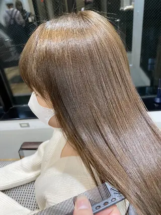 カラー ロング 深夜まで営業中‼️ レム髪質改善のヘアスタイル