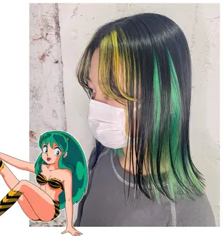 ミディアム カラー GARU-ガル-所属・TSUNO🦖 派手髪/オタク美容師のヘアスタイル