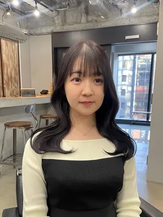 ロング カラー 新宿/韓国ヘア/ 髪質改善ストレートのヘアスタイル