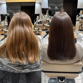 セミロング カラー 新宿透明感カラー 髪質改善/吉川怜奈のヘアスタイル