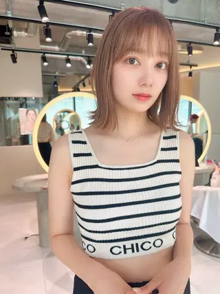 ミディアム カラー 廣瀬双葉 トップスタイリストのヘアスタイル