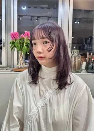 ミディアム カラー 似合わせヘア/透明感 カラー/ Rioのヘアスタイル