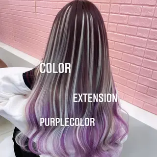ロング カラー エクステ🩵ブリーチ 韓国ヘア🩵KAEのヘアスタイル