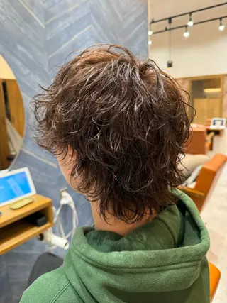 ショート カラー パーマ メンズ Agu hair lua 上越高田西店所属・佐藤祐輔 メンズパーマのヘアスタイル