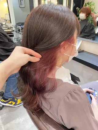 ロング カラー パーマ ヘアアレンジ メンズ キッズ ネイル マツエク・マツパ 艶ピンク*ヘアセット 🌙shioriのヘアスタイル