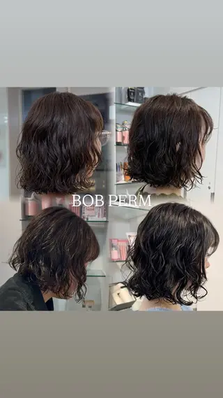 ミディアム レイヤー/パーマ/ 艶カラー/💚千琴のヘアスタイル