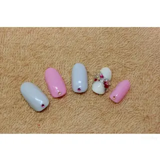 ネイル 痛ネイル/ワンホン/ フィルイン/長さだしのネイルデザイン