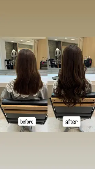 セミロング 濱川響太レディース カットモデルのヘアスタイル