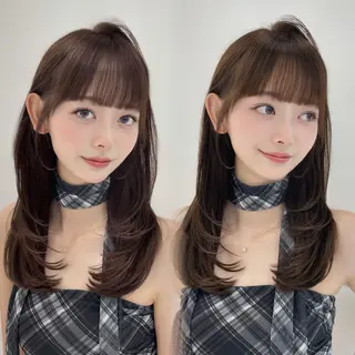 ミディアム 🎀Ami/新宿/レ イヤー/韓国ヘア🎀のヘアスタイル