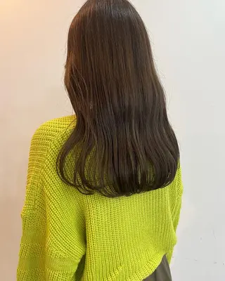 ロング カラー 切りっぱなしボブ/ ブリーチカラー/大塚のヘアスタイル