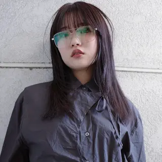 ミディアム カラー nonoka オリーブ/レイヤーのヘアスタイル