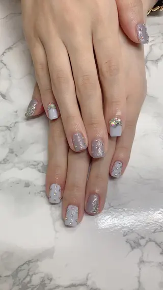 ネイル はな💎ネイル ワンホン、長さ出しのネイルデザイン