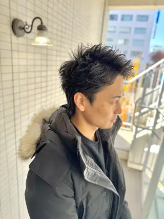 ショート パーマ メンズ ショート/ボブ アンドウ☺︎のヘアスタイル