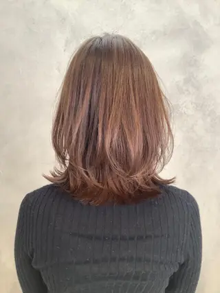 ミディアム カラー 🟢ウルフ/スパイラ ルパーマ/大西🟢のヘアスタイル