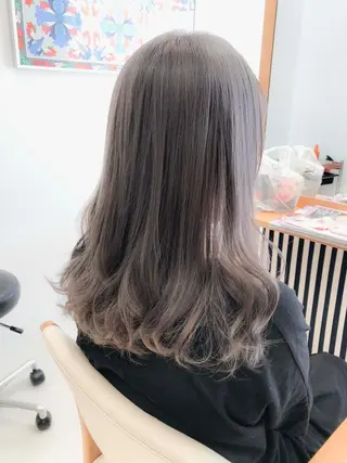 ミディアム カラー モテ髪透明感❤️ デイズヘアカラーのヘアスタイル