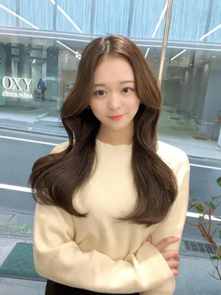 ロング カラー 🪞上品で可愛い韓国 ヘア🪞Rikutoのヘアスタイル