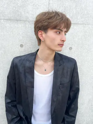 メンズ フェザー/毛流れ/ パーマ渋谷BLUCKのヘアスタイル