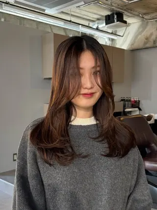 ロング 髪質改善/縮毛矯正/ 超高濃度水素ケアのヘアスタイル