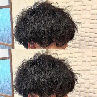 ミディアム 新宿メンズパーマ ヨモギダのヘアスタイル