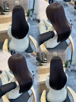 セミロング カラー Ella所属・nana【艶髪】/ レイヤー/縮毛矯正のヘアスタイル