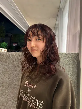 セミロング カラー パーマ 🗽デザインカラー/ パーマ/MIRU🗽のヘアスタイル