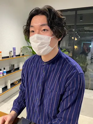 ショート カラー パーマ ヘアアレンジ メンズ パーマスタイル🔅 sayacaのヘアスタイル