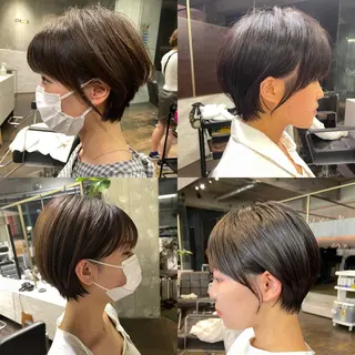 ショート レイヤー特化/小顔顔 周り/セノ/表参道のヘアスタイル