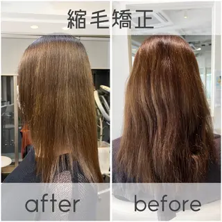 セミロング パーマ 【髪質改善/縮毛矯正 /カラー】ホサカのヘアスタイル