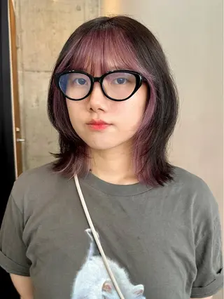 ショート カラー 切りっぱなしボブ/ ブリーチカラー/大塚のヘアスタイル