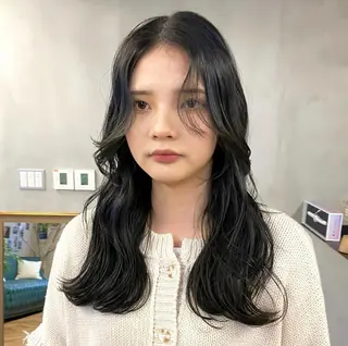 ロング カラー パーマ ヘアアレンジ メンズ キッズ ネイル マツエク・マツパ アイブロウ EMANON梅田店所属・前川 朋香のヘアスタイル