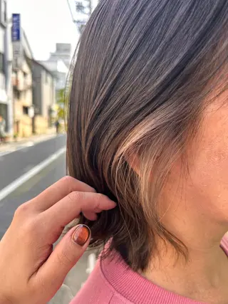 ショート カラー 清水千優/パーマ/透 明感カラー/メンズのヘアスタイル