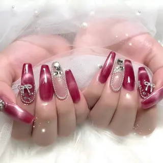 ネイル 🎀藤沢ガーリーネイ ル/長さ出し🎀のネイルデザイン