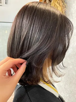 ミディアム カラー たなか りなのヘアスタイル