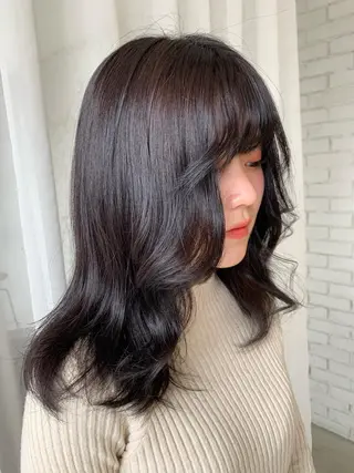 セミロング u n aのヘアスタイル