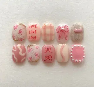 ネイル flower nail salon所属・あや✨🌸長さだし カワイイ系ピンク専門のネイルデザイン