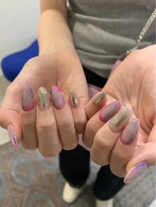 ロング 0203ムニムサン 💙Honokaのネイルデザイン