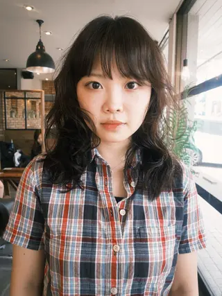 ミディアム カラー パーマ GUESTs所属・優音 /YUi/パーマのヘアスタイル