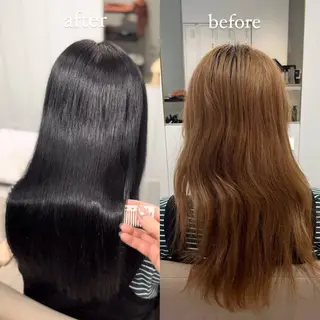 カラー 縮毛矯正／レイヤー／ 髪質改善／海月のヘアスタイル