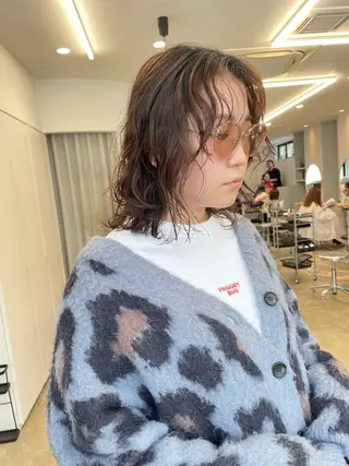 ミディアム パーマ pole所属・【pole】 minaのヘアスタイル